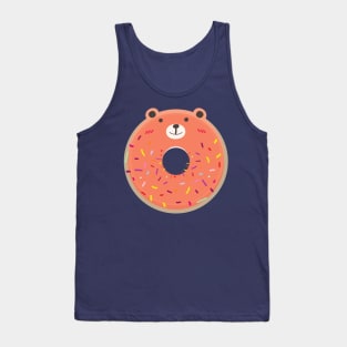 Orange Bear Cute Donut Tank Top